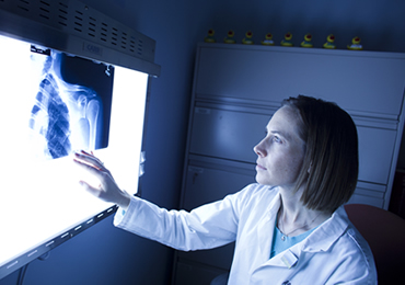women looking at radiology results